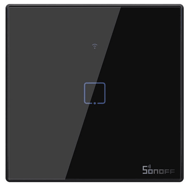 Interruptor Touch (1 Gang) Smart Wi-Fi+RF em Vidro de Encastrar (Preto) - Sonoff T3EU1C 1