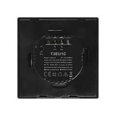 Interruptor Touch (1 Gang) Smart Wi-Fi+RF em Vidro de Encastrar (Preto) - Sonoff T3EU1C