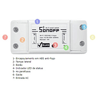 Comutador s/ Fios Wi-Fi p/ Domótica Compativel Amazon Echo, Google Home - Sonoff BASIC R2 3