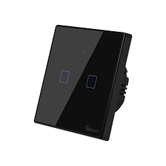 Interruptor Duplo (2 Gang) Touch Smart Wi-Fi+RF em Vidro de Encastrar (Preto) - Sonoff