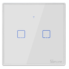 Interruptor de Parede Táctil Duplo Wi-Fi Remoto - Sonoff T2EU2C-TX