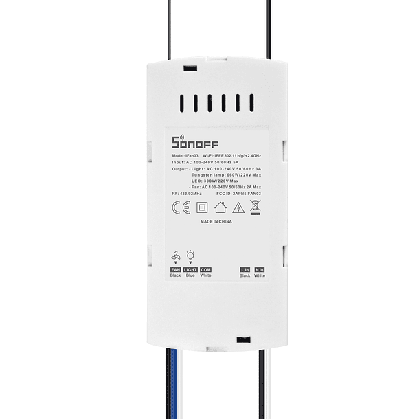 Controlador de Ventilador de Tecto e Luz Wi-Fi c/ Comando RF 433MHz - Sonoff IFan03 3