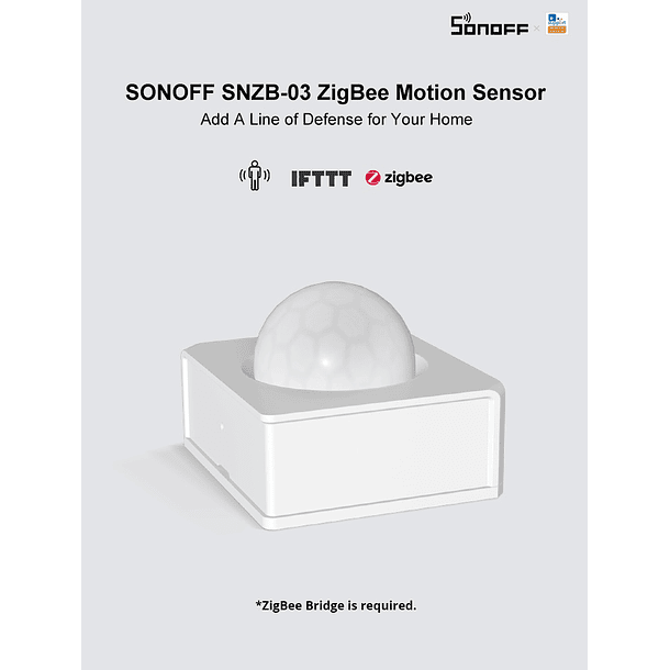 Sensor de Movimento s/ Fios Wi-Fi Zigbee - Sonoff 4