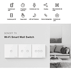 Interruptor Triplo Touch (3 Gang) Smart Wi-Fi+RF em Vidro de Encastrar (Branco) - Sonoff 4