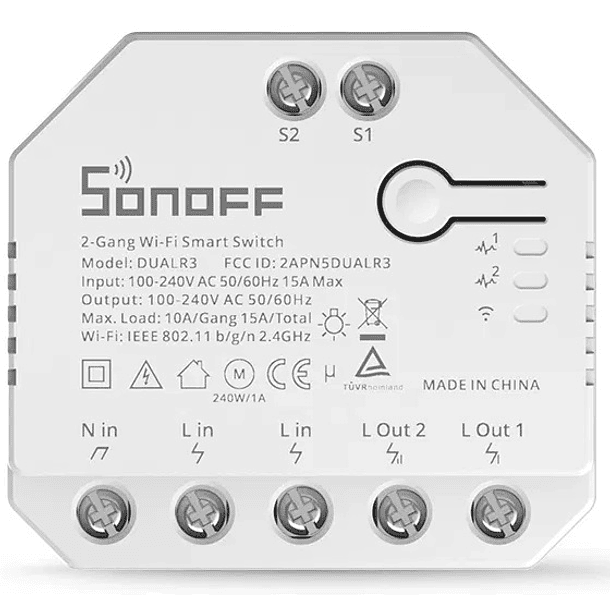 Interruptor Inteligente Wi-Fi de Relé Duplo c/ Medição de Energia - Sonoff DUAL R3 1
