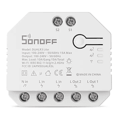 Interruptor Inteligente Wi-Fi de Relé Duplo c/ Controlo de Estores Elétricos - Sonoff DUAL R3 LITE