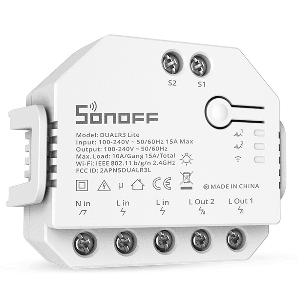 Interruptor Inteligente Wi-Fi de Relé Duplo c/ Controlo de Estores Elétricos - Sonoff DUAL R3 LITE 3