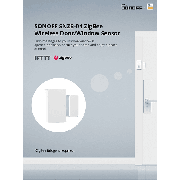 Sensor de Portas e Janelas s/ Fios Wi-Fi Zigbee - Sonoff 4