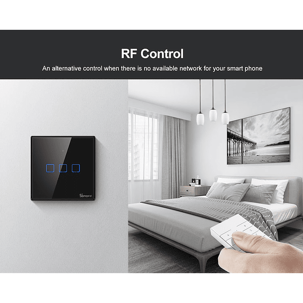 Interruptor de Parede Simples Táctil Inteligente Wi-Fi - Sonoff T1EU1C-TX 4