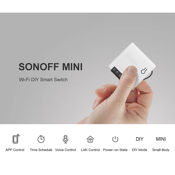 Módulo Interruptor p/ Automação Wi-Fi - 2 Vias 100~240V 10A MINI - Sonoff MINI R2 4