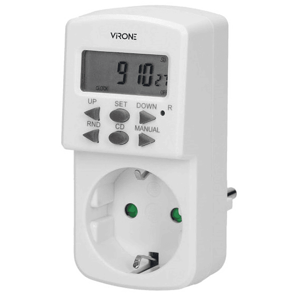 Temporizador Diário/Semanal 1800W 8A c/ Display - VIRONE 