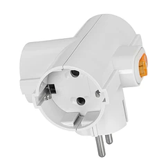 Tomada Tripla c/ Terra 16A 250V c/ Interruptor ON-OFF