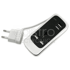 Tomada c/ 2 Saídas USB + Adaptador Ficha Inglesa (1,5 mts)