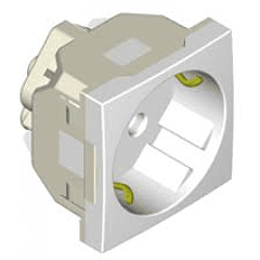 Tomada 2P+T SCHUKO c/ Obturador 16A 250V (Branco) Série Quadro 45 - EFAPEL