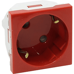 Tomada 2P+T SCHUKO c/ Obturador 16A 250V (Vermelho) Série Quadro 45 - EFAPEL