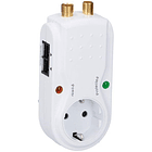 Tomada Protectora Contra Sobrecargas 3680W 16A c/ Fichas TV, RJ45 e Telefone - GRUNDIG 1