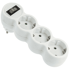 Tomada Tripla Schuk c/ Interruptor 16A 250V