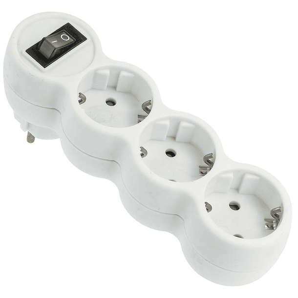 Tomada Tripla Schuk c/ Interruptor 16A 250V 