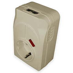 Tomada Protectora Contra Sobrecargas 3500W 16A c/ Fichas Telefone