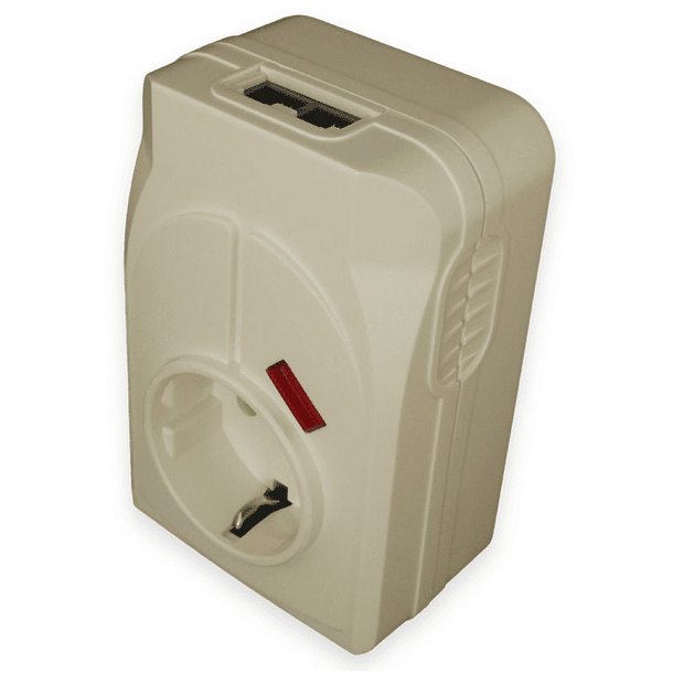 Tomada Protectora Contra Sobrecargas 3500W 16A c/ Fichas Telefone 1