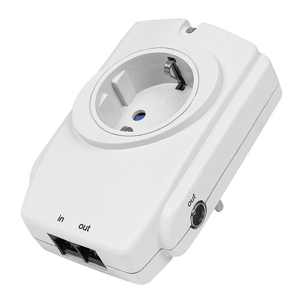 Tomada Protectora Contra Sobrecargas 3500W 16A c/ Fichas TV e Telefone 1
