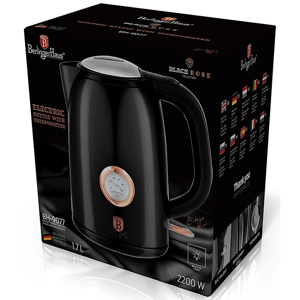 Jarro Elétrico 2200W 1.7L (Black Rose Collection) - BERLINGER HAUS 2