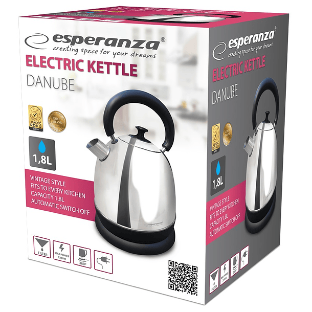Chaleira Elétrica Danúbio 1,8L 2200W (Inox) - ESPERANZA 2