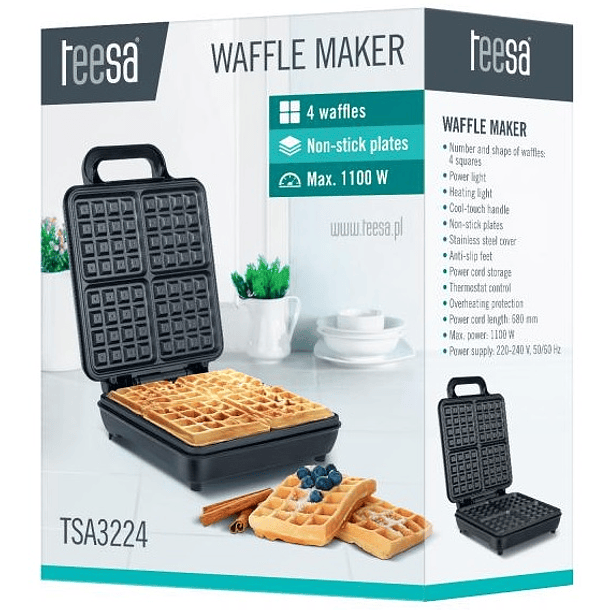 Máquina de Waffles Inox (Gaufres) 1100W - TEESA 4