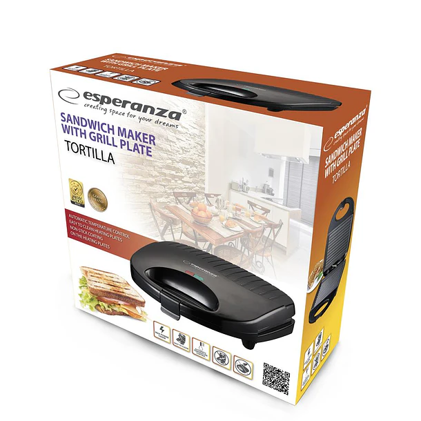 Sanduicheira 1000W (Preto) - ESPERANZA 4