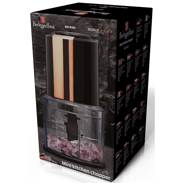 Mini Picadora 300W 0.6L (Black Rose Collection) - BERLINGER HAUS 2