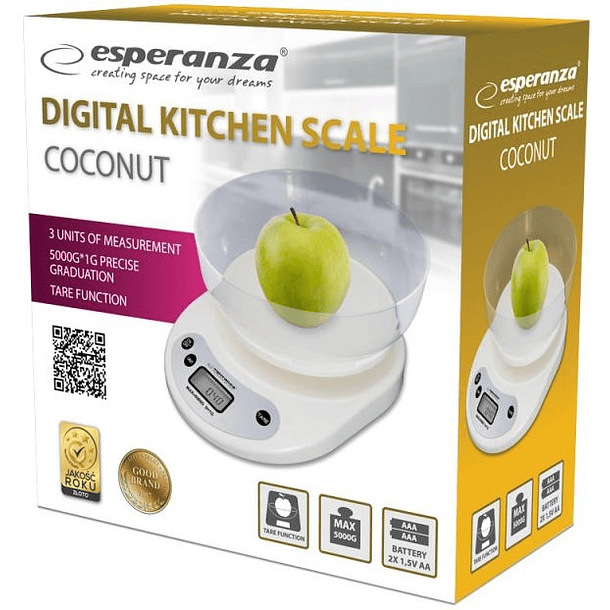 Balança de Cozinha Digital c/ Taça (5Kg) - ESPERANZA 2