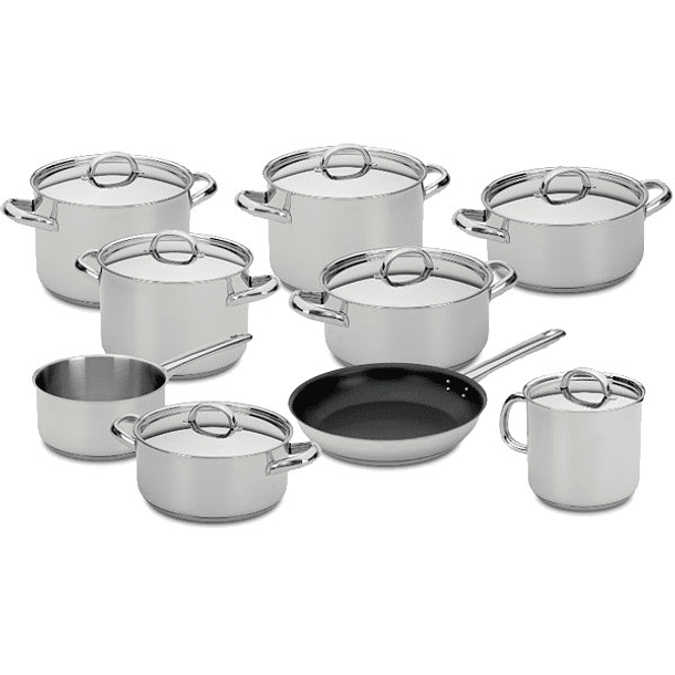 Conjunto de Cozinha Low Cost A em Aço Inoxidável (9 Peças) - SILAMPOS 