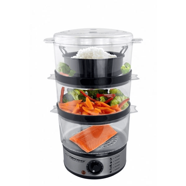 Cozedor a Vapor 3 Recipientes 400W (Inox) - ESPERANZA 