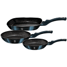 Conjunto de 2 Frigideiras + 1 Grelhador  (Metallic Line Aquamarine Edition) - BERLINGER HAUS 1