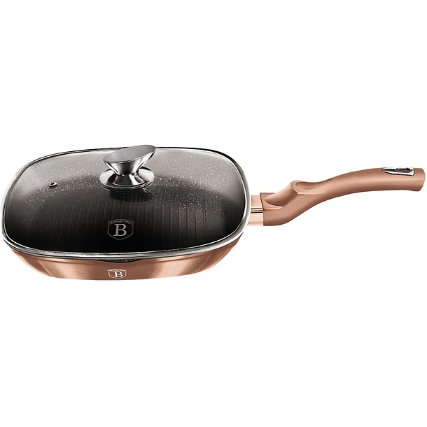 Grelhador c/ Tampa de Vidro 28cm (Rose Gold Collection) - BERLINGER HAUS 2