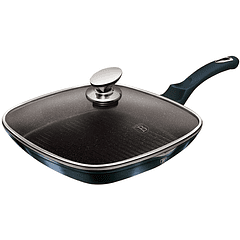 Grelhador c/ Tampa de Vidro 28cm (Metallic Line Aquamarine Edition) - BERLINGER HAUS