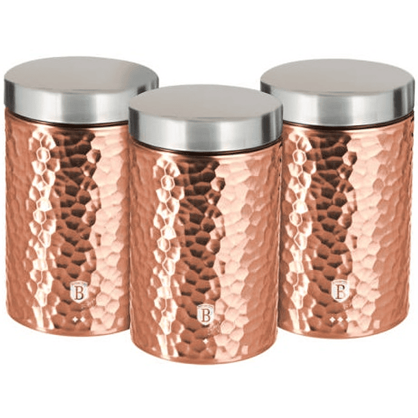 Conjunto de 3 Recipientes Cozinha (Rose Gold) - BERLINGER HAUS 