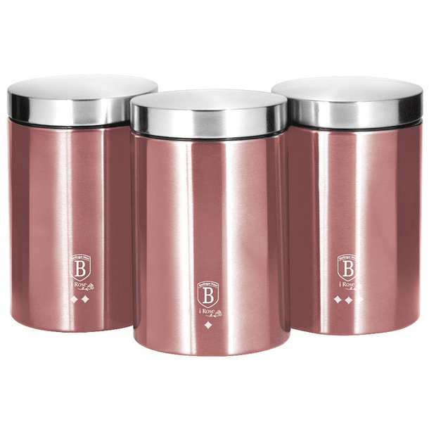 Conjunto de 3 Recipientes de Cozinha (Rose Collection) - BERLINGER HAUS 