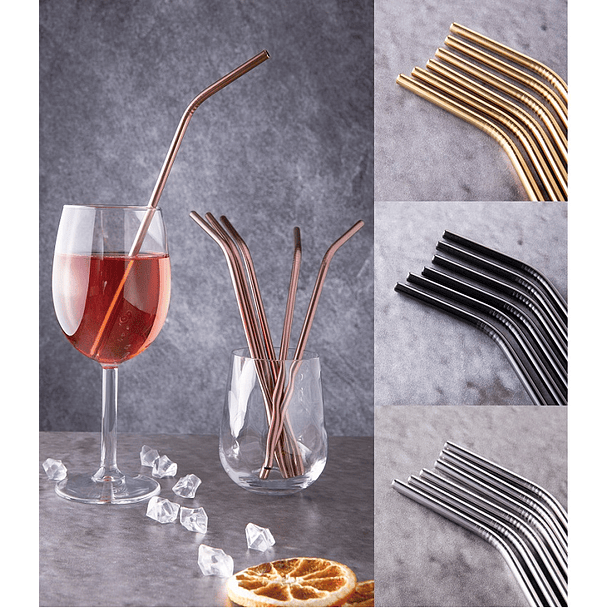 Pack 6x Palhinhas de Metal Reutilizáveis - BERLINGER HAUS 4