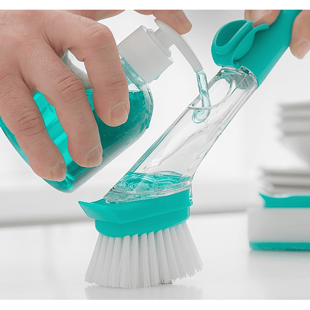 Escova-Esfregão c/ Punho e Dispensador de Detergente (Azul) - INNOVAGOODS 4