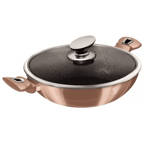 Caçarola c/ Tampa de vidro 30cm (Rose Gold Collection) - BERLINGER HAUS 
