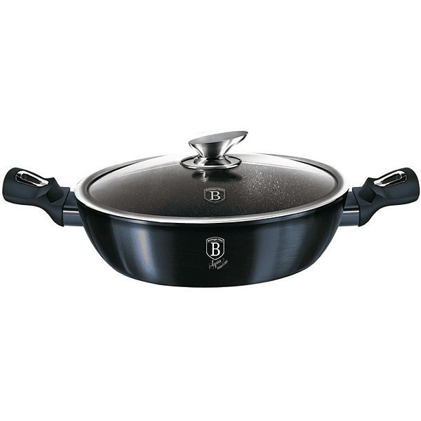 Panela Rasa c/ Tampa 28cm (Metallic Line Aquamarine Edition) - BERLINGER HAUS 2