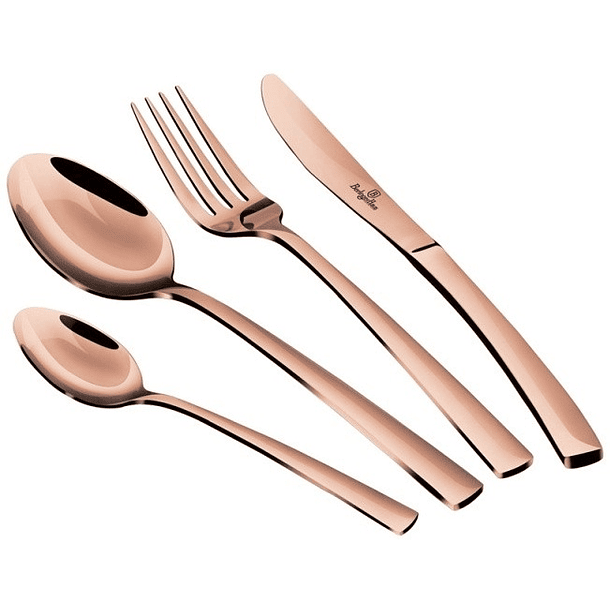 Set de Talheres 24 Peças Aço Inoxidável (Mirror Rose Gold) - BERLINGER HAUS 1
