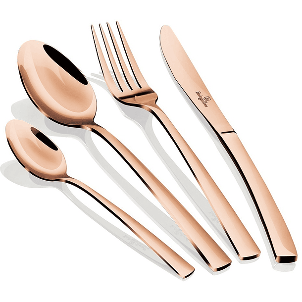 Set de Talheres 16 Peças Aço Inoxidável (Mirror Rose Gold) - BERLINGER HAUS 1