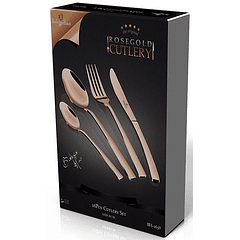 Set de Talheres 16 Peças Aço Inoxidável (Mirror Rose Gold) - BERLINGER HAUS