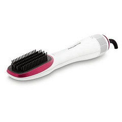 Alisador de Cabelo/Escova Vapor Seca/Alisa 900W (Branco/Rosa) - ROWENTA