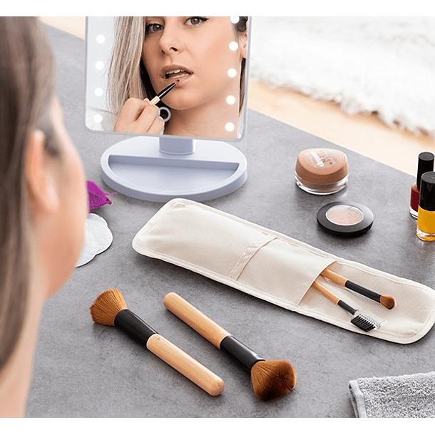 Pack 5x Pincéis de Maquilhagem em Madeira c/ Estojo Miset - INNOVAGOODS 1