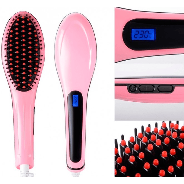 Escova Alisador Cabelo (Rosa) 3