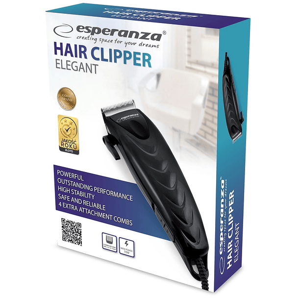 Máquina Cortar Cabelo c/ 4 Pentes - ESPERANZA 2