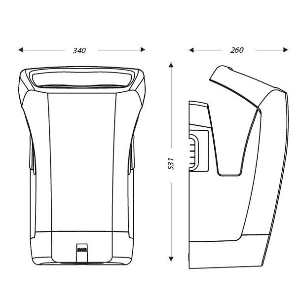 Secador de Mãos STELLAIR Automático 800W (Branco) - JVD 2